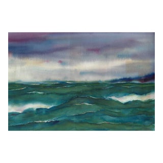 1960s Arthur Sembler Seascape Watercolor For Sale