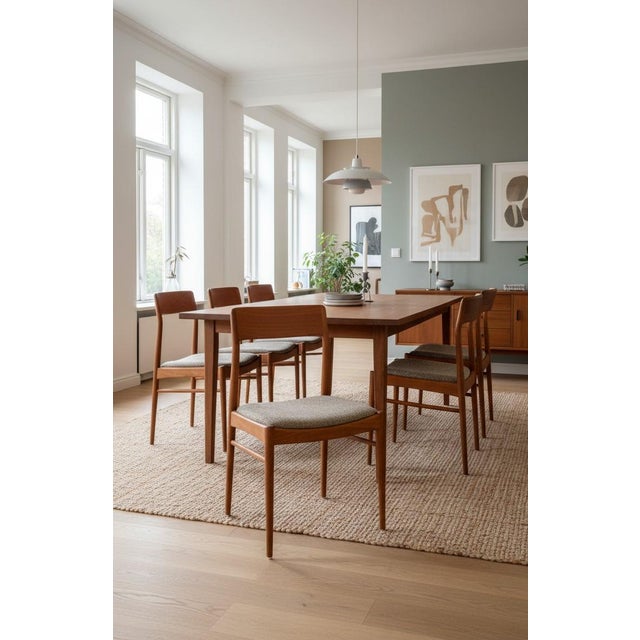 Teak and Bouclé Chairs by Henning Kjærnulf for KS Møbler, 1960s, Set of 4 For Sale - Image 15 of 17