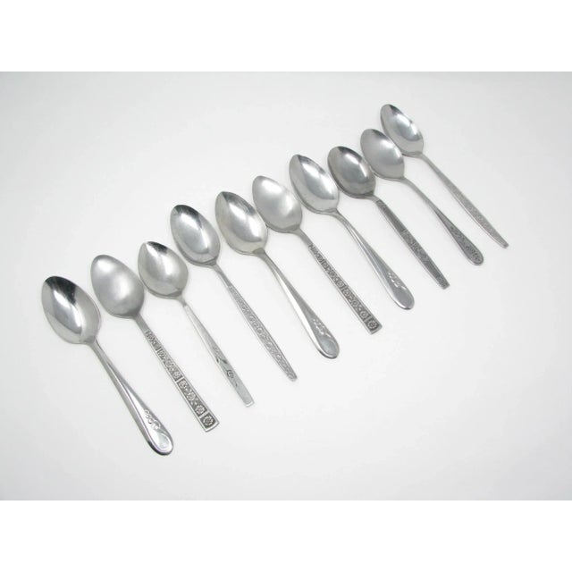 Mid 20th Century Vintage Floral Mix Match Stainless Steel Silverware Flatware Set – 10 Place Settings Plus For Sale - Image 5 of 13