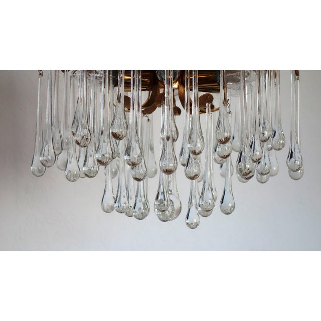 Brass and Crystal Drop Chandelier from Palwa, 1960s For Sale - Image 10 of 11