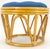 Round Mid Century Modern Blue Upholstery Ottoman Foot Stool Bench Pouf MINT! For Sale - Image 6 of 9