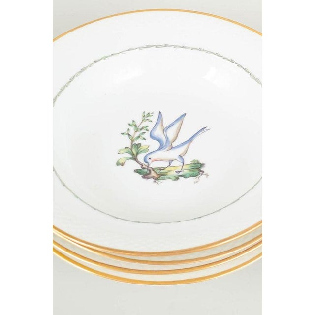 20th Century Large Deep Plates with Bird Motifs from Royal Copenhagen, Set of 6 For Sale - Image 3 of 5