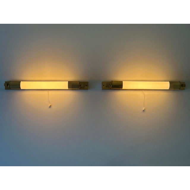 Gold Art Deco Bauhaus Bedside Sconces, Germany, 1950s, Set of 2 For Sale - Image 8 of 18