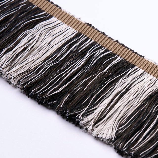 Contemporary SAMPLE - Schumacher Calcada Fringe In Carbon For Sale - Image 3 of 3