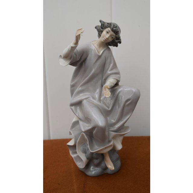 Gray Lladro Porcelain Angel Figurine Retired 1976 Vintage Spain For Sale - Image 8 of 13