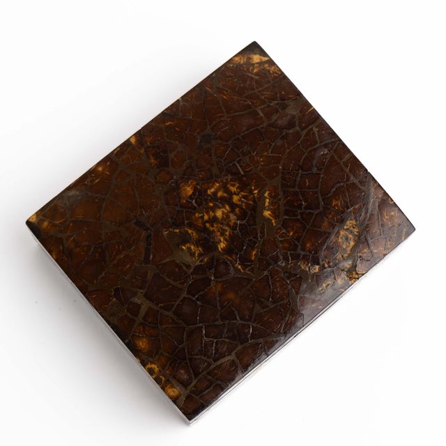 Vintage Tessellated Coconut Shell Lidded Box For Sale - Image 15 of 15