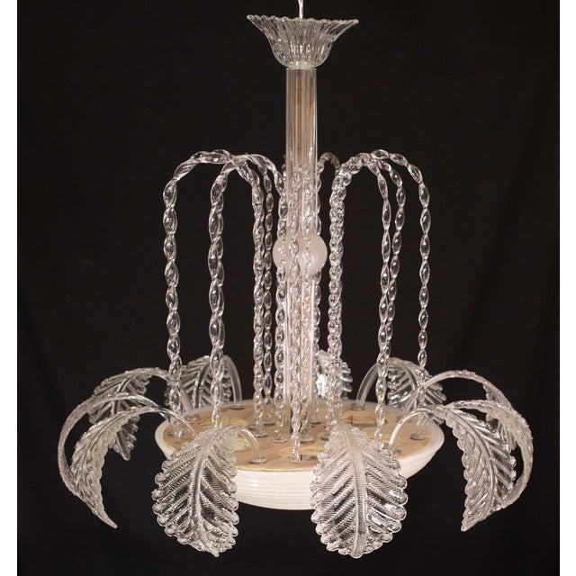 1950s Art Decò Barovier & Toso Chandelier, Murano Glass, 1950s For Sale - Image 5 of 12