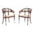 Italian Walnut Open Arm Chairs With Cord Seats and Cut Out Design. Circa 1800. A Pair For Sale