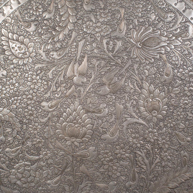 Metal 1900's Large Antique Kashmiri Serving Tray For Sale - Image 7 of 12