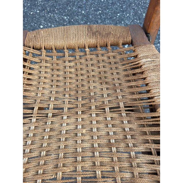 1960s Hans Wegner Style Weaved Rope Folding Chairs For Sale In Philadelphia - Image 6 of 12