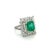 2020s Vintage 3.31 Carat Minor Oil Colombian Emerald & Diamond Cluster Ring in Platinum Size 6 For Sale - Image 5 of 7