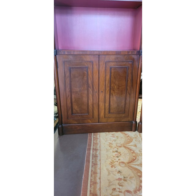 Pair of Fine 1950s Arch Top Tall Bookcases For Sale - Image 11 of 15