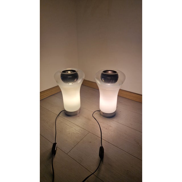 Saffo Table Lamp in Metal and Glass by Angelo Mangiarotti for Artemide, 1960s, Set of 2 For Sale - Image 16 of 16