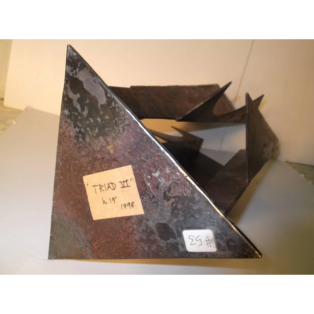 1994 Triad VI Abstract Modern Art Iron Sculpture by Jay McVicker For Sale - Image 9 of 11