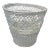 1960s White Wicker Wastebasket, Cottage Bathroom Basket For Sale