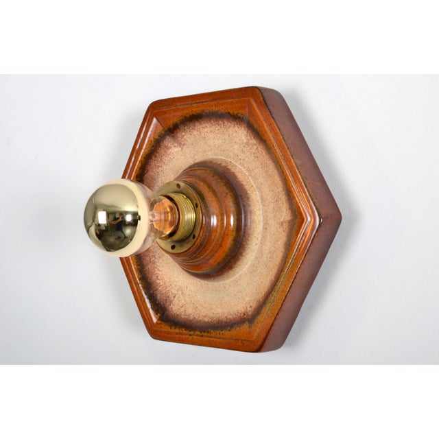 Mid-Century Modern Fat Lava Ceramic Sconce from Hustadt Leuchten, 1970s For Sale - Image 3 of 5