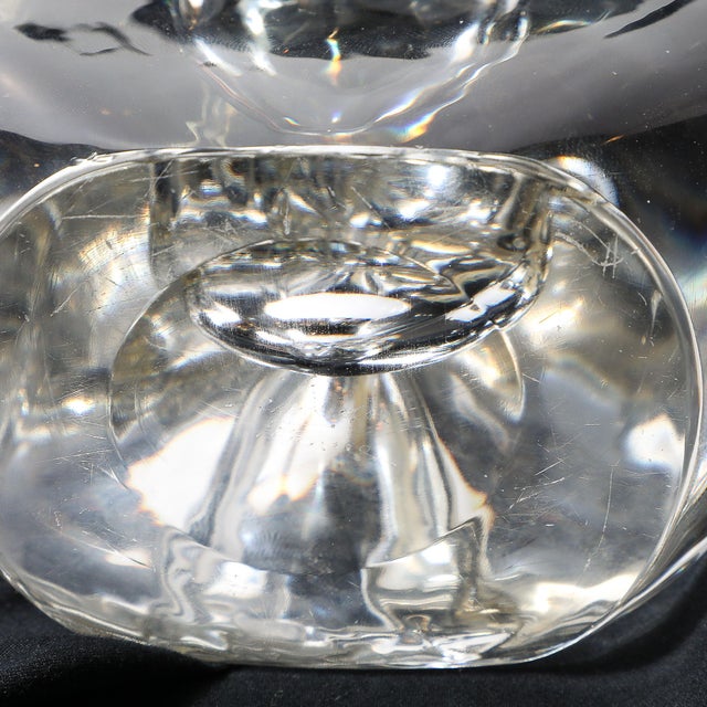 Mid-Century Amorphic Crystal & Brass Two Arm Candelabra Signed Schneider For Sale - Image 9 of 10