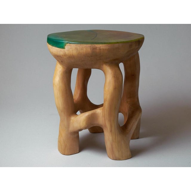 Wood Sculptural Side Table by Logniture For Sale - Image 12 of 16