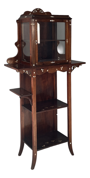 Italian Art Deco Display Cabinet in Wood and Glass, 1930s