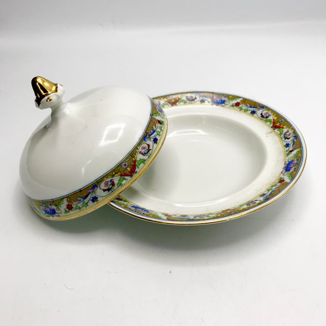 1920s 1920s Koenigszelt Silesia Dome Covered Bone China Serving Dish For Sale - Image 5 of 7
