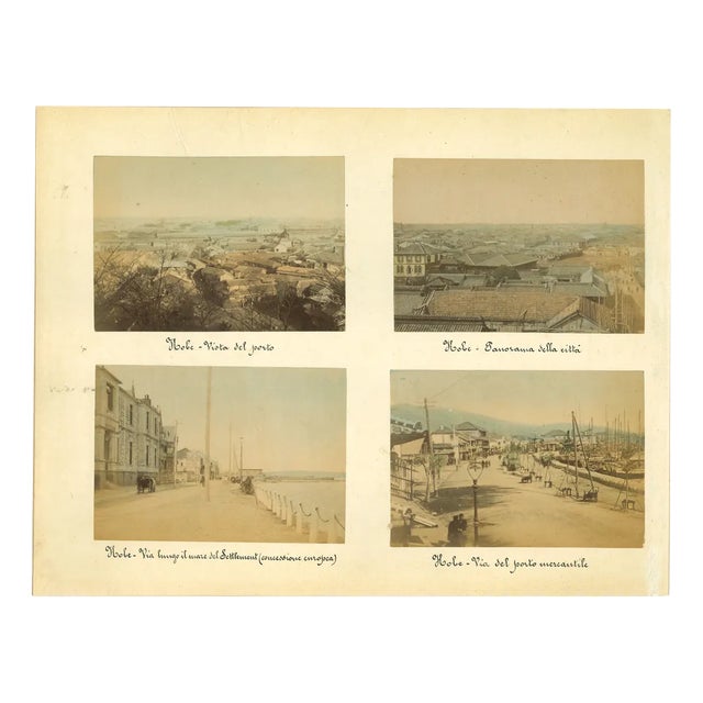 Ancient Views of Kobe, Vintage Albumen Print, 1890s For Sale