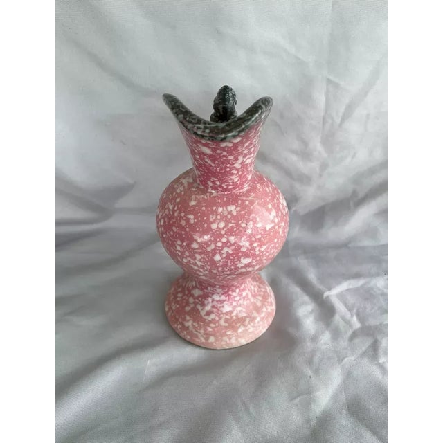 Vintage Hull Pottery Pink Mottled Ewer Pitcher Vase For Sale - Image 4 of 5