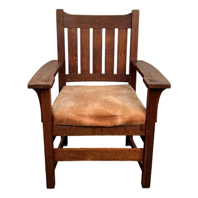Beautiful Antique Mission Oak Chair For Sale