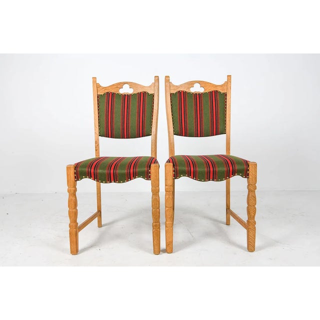 1970s Vintage Danish Oak Dining Chairs in the Style of Henning Kjærnulf, Set of Six For Sale - Image 4 of 16