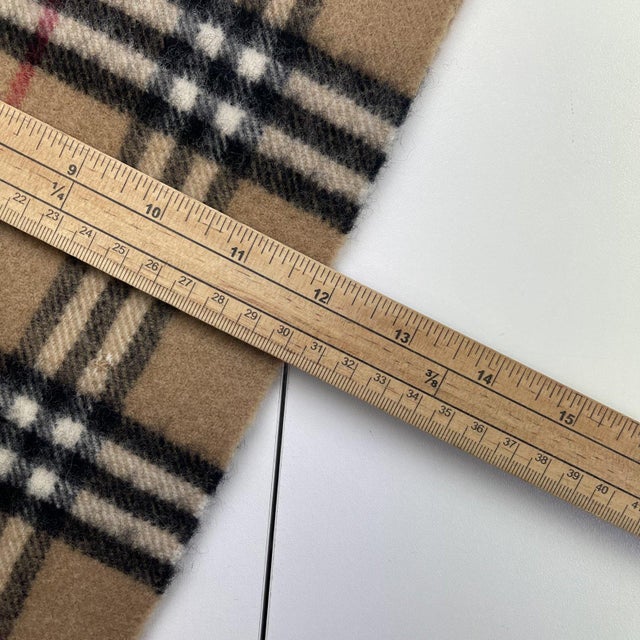 Burberry Brown Plaid 100% Wool Scarf For Sale - Image 10 of 10