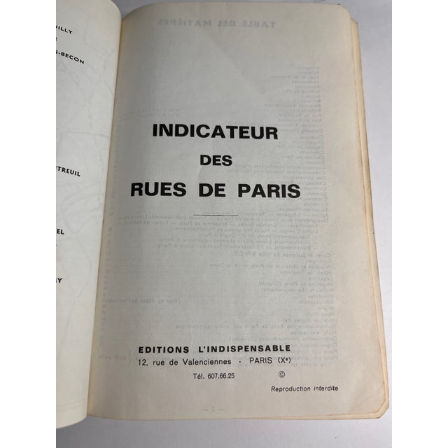 Mid-Century Modern 1962 Paris Street Maps Guide Book For Sale - Image 3 of 14