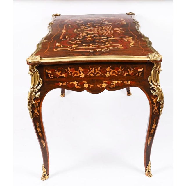 Vintage French Ormolu Mounted Marquetry Desk, 20th Century For Sale - Image 16 of 18