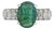 Modern Mid Century Style 2.54 Ct Oval Emerald & Marquise Diamond Ring in 925 Silver Size 4 For Sale