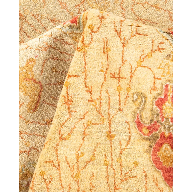 Textile Mogul, One-of-a-Kind Hand-Knotted Area Rug - Yellow, 4' 2" x 6' 3" For Sale - Image 7 of 8
