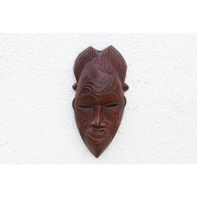 African Forest Spirit, Carved Mask Wall Art For Sale - Image 3 of 8