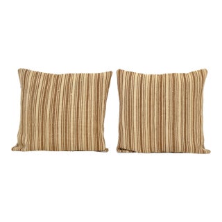 Striped Turkish Kilim Pillow Cover - A Pair For Sale