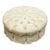 Vintage Silk Tufted Button Top Circular Ottoman For Sale