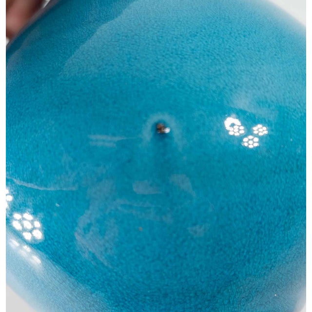 20th Century Japanese Electric Blue Turquoise Kangxi Style Bottle Vase For Sale - Image 10 of 16