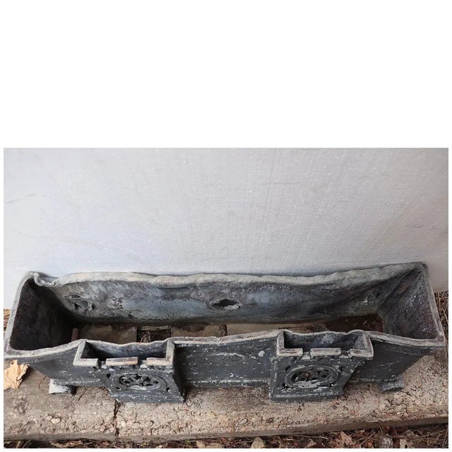 Large English Gothic Revival Painted Lead Manor House Scupper Boxes A