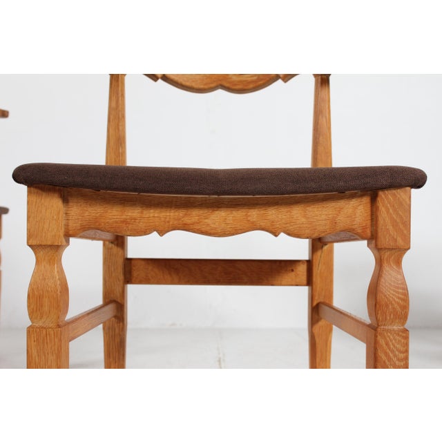 Danish Dining Chairs in Oak by Henning Kjærnulf for EG Møbler, 1970s, Set of 4 For Sale - Image 11 of 15