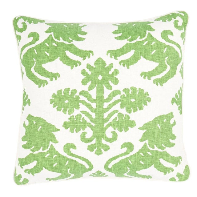 Contemporary Schumacher Regalia 18" Pillow in Green For Sale - Image 3 of 3