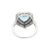 925 Silver Heart Shaped Blue Topaz and Sapphire Halo Promise Ring for Girlfriend Size 7 For Sale - Image 4 of 6