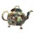 Mid 18th Century Whieldon-Type Creamware Tortoiseshell Teapot With Grape Vine Relief and Crabstock Handle, Staffordshire For Sale
