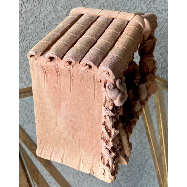 Rustic Circa 1970/1980 Intricately Handcrafted Terracotta Tabletop Manger Nativity Scene, Peru For Sale - Image 3 of 12