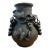 Antique Japanese Bronze Textured Black Metal Floral Vase Meiji Era For Sale