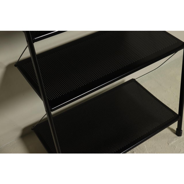 Vintage Freestanding Perforated Steel Shelving Unit, 1980s For Sale - Image 6 of 10