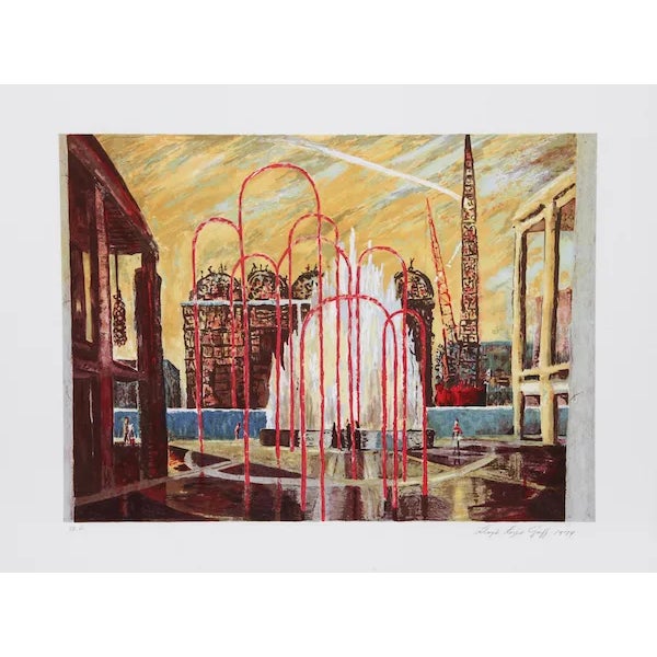 L.L. Goff, "Lincoln Center Fantasy," Lithograph For Sale