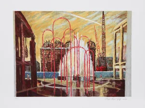 L.L. Goff, "Lincoln Center Fantasy," Lithograph
