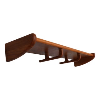 Danish Hat Rack in Teak with Shelf and Hooks, 1960s For Sale