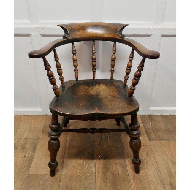 English Oak and Elm Windsor Carver Chairs, 1850s, Set of 6 For Sale - Image 12 of 15