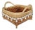 Vintage Coastal Bamboo & Cowry Basket Medium For Sale